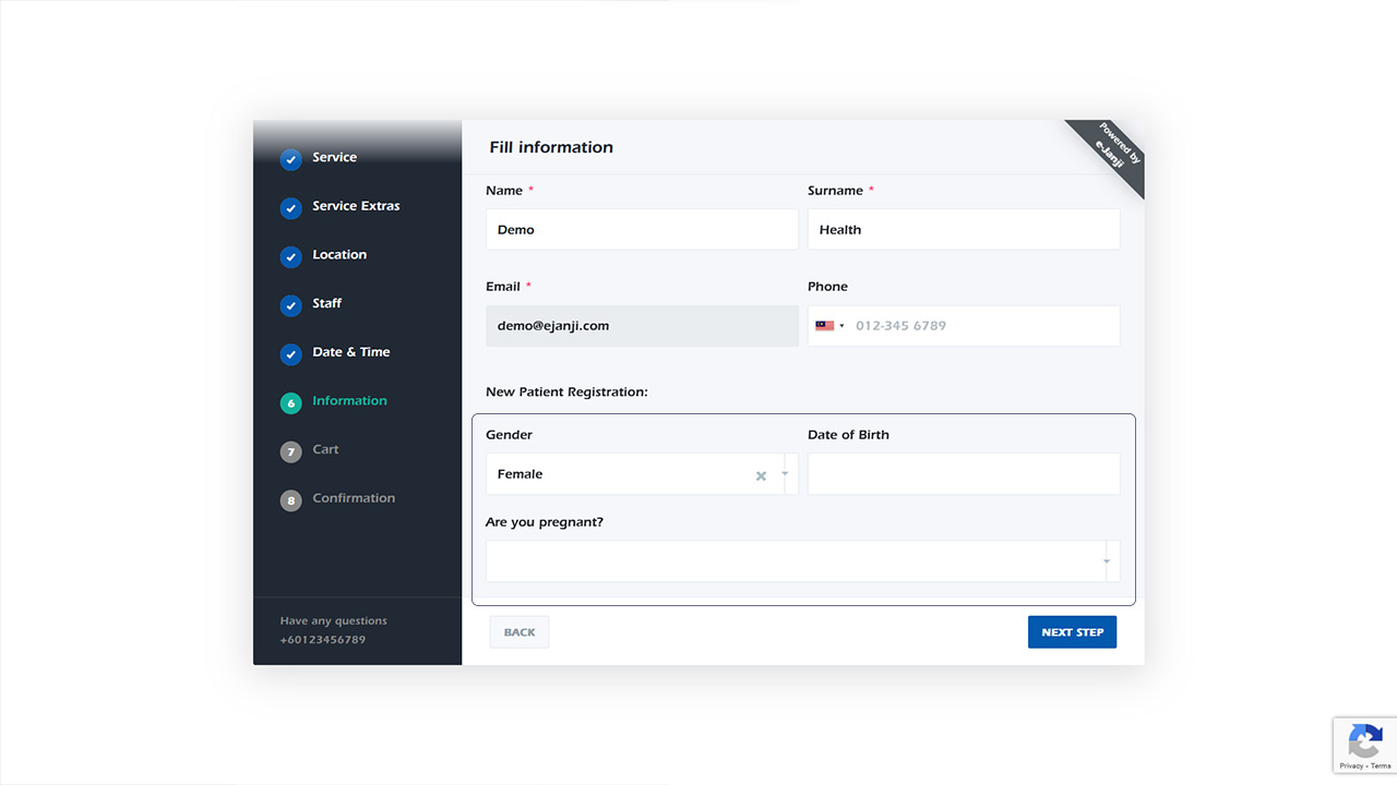 Booking conditional field