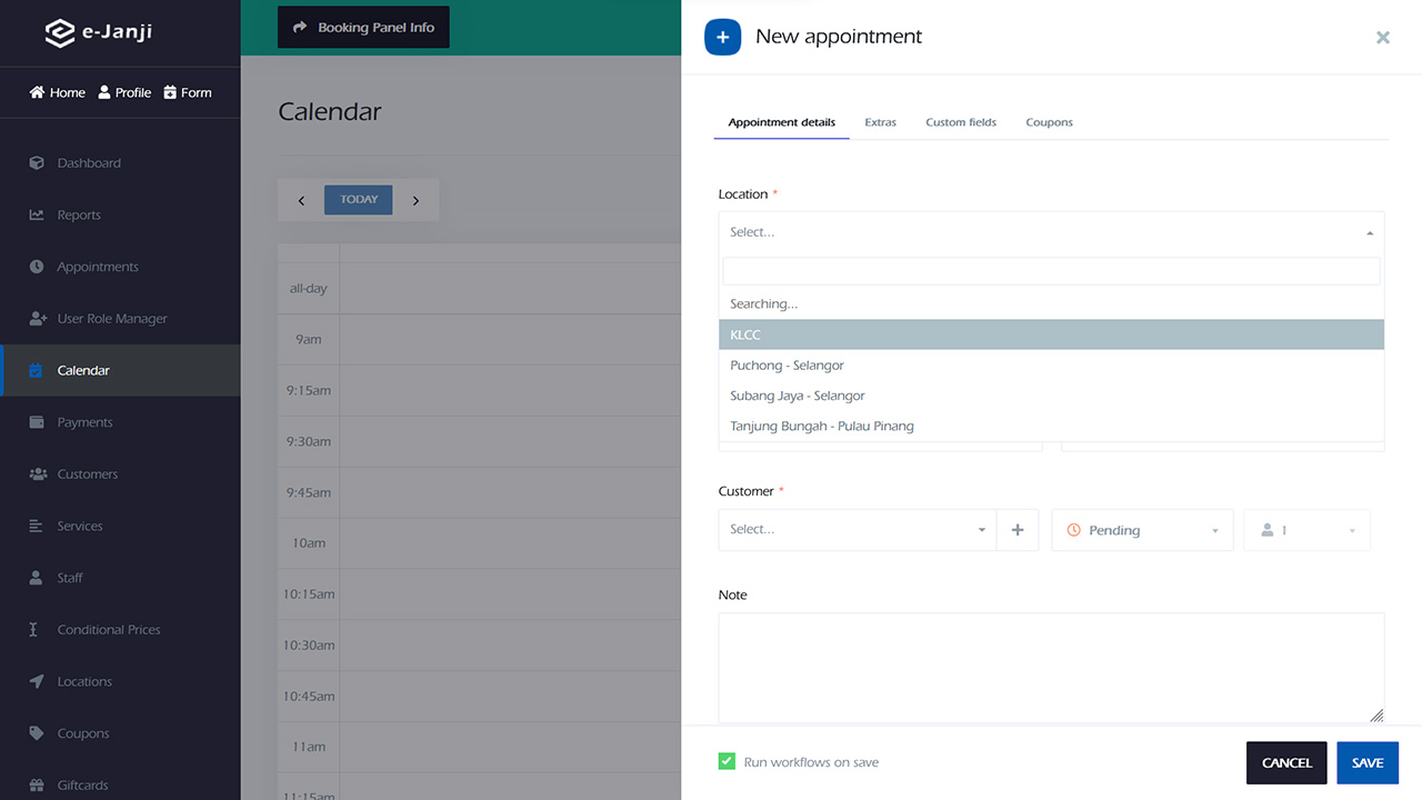 Add new appointment