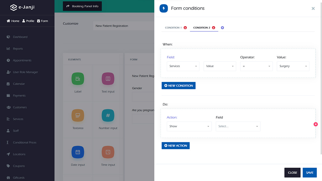 Custom form multiple conditions