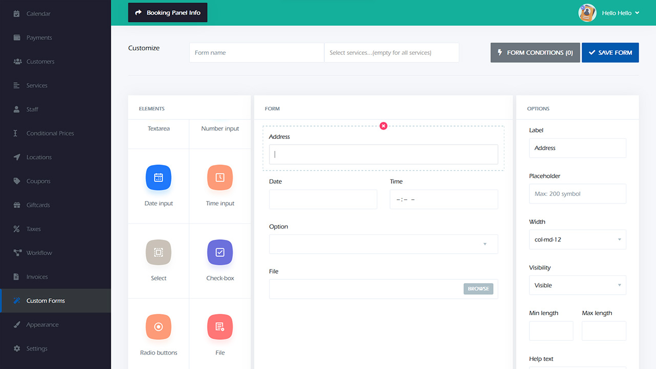 New custom form