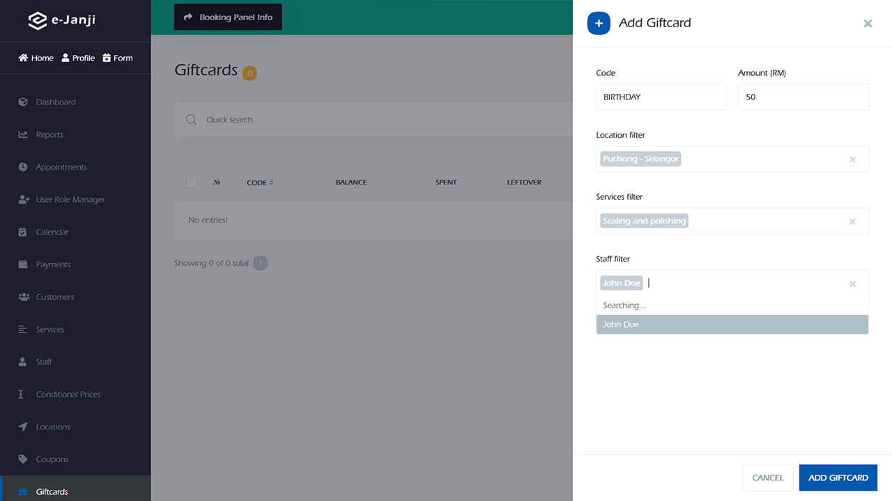 Add gift-card