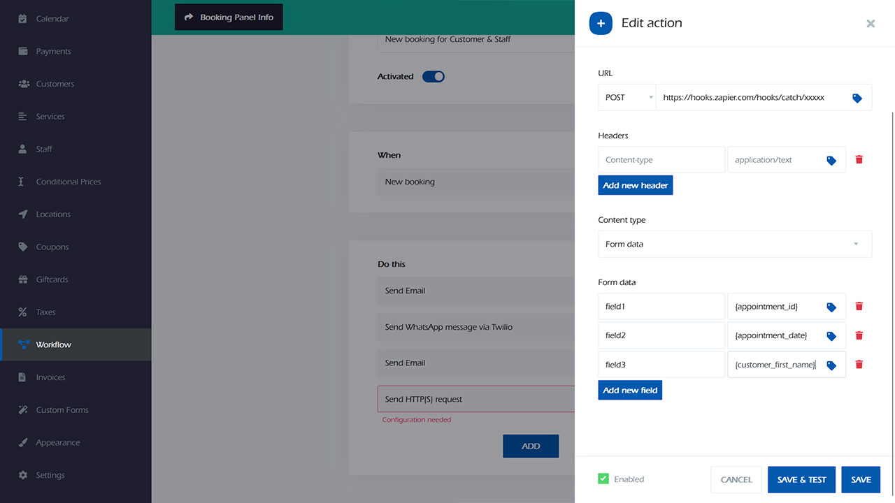 Appointment Webhook